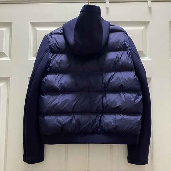 Greyson Eos Hybrid Puffer Jacket Hood Pockets Zip Navy Golf Embroidered Large - Picture 9 of 14